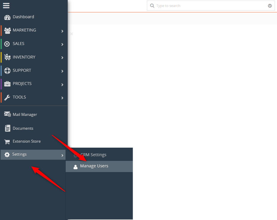 Head to the Users Options in Vtiger