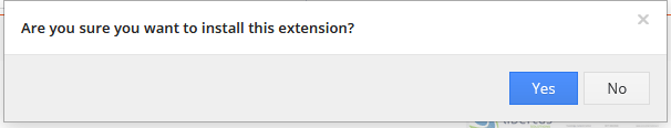 Confirm the installation of selected extention