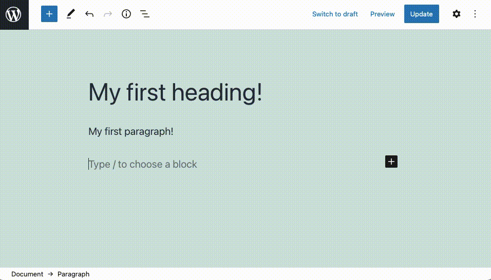 You can use keyboard shortcuts to insert every kind of block at the end of your document.