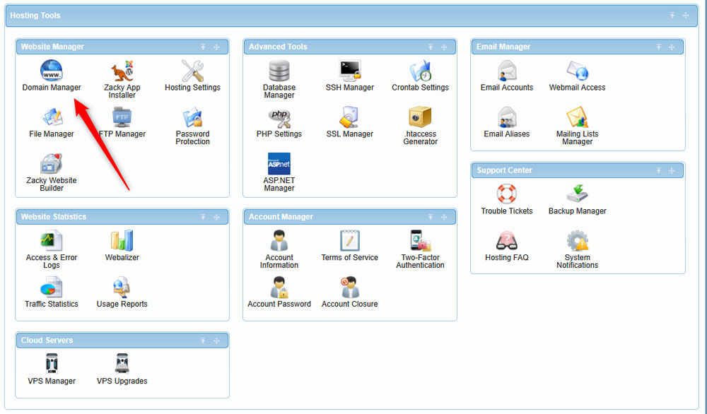 Access the AwardSpace hosting panel to open the subdomain settings