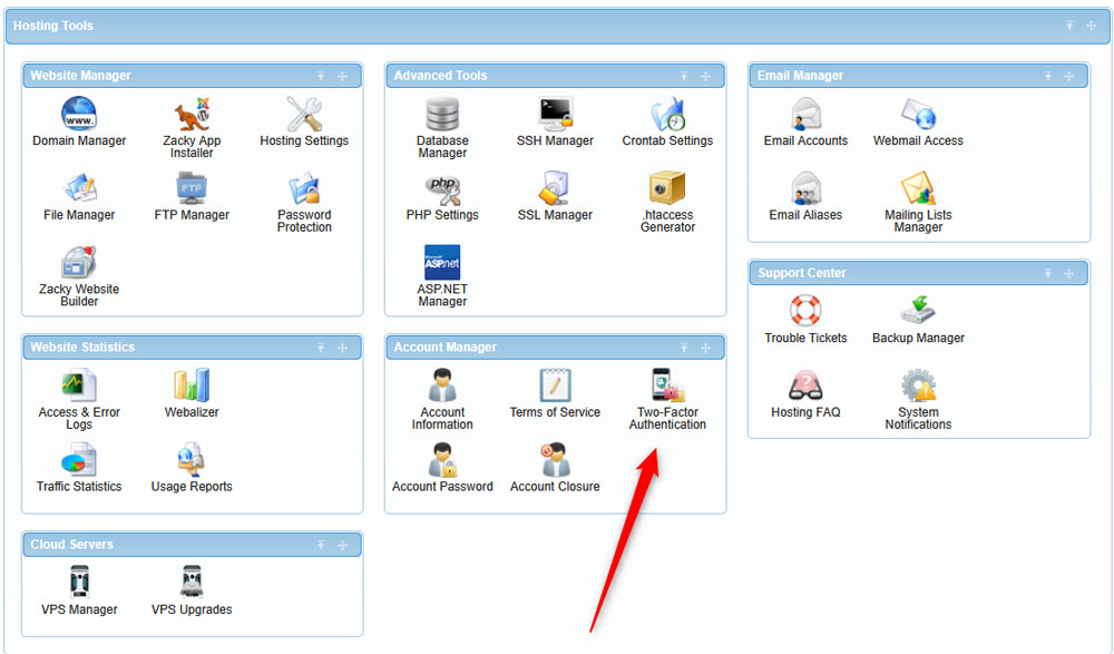 Enable two-factor authentication via the AwardSpace hosting panel