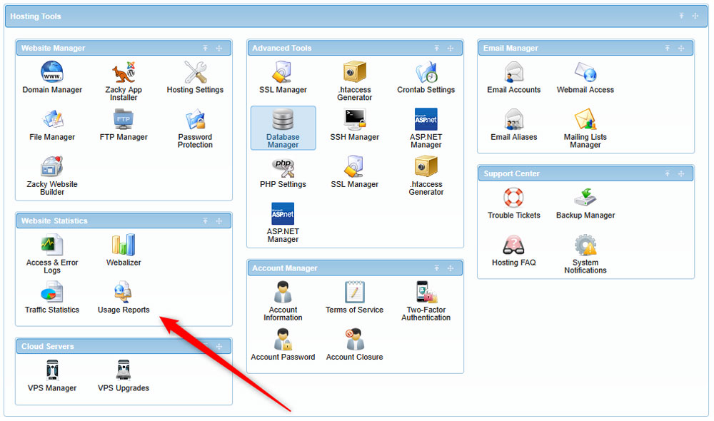 AwardSpace Hosting Panel Website Usage Report