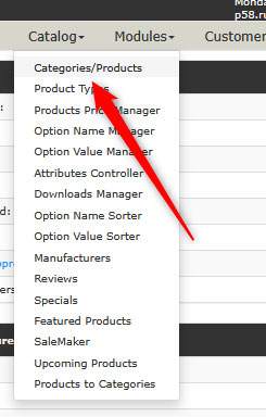 Navigate to Category Manager to add a new Zen Cart category