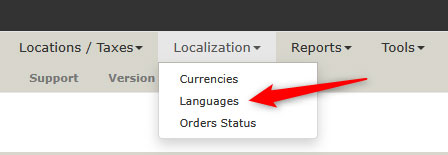 Language Settings in Zen Cart Admin Panel