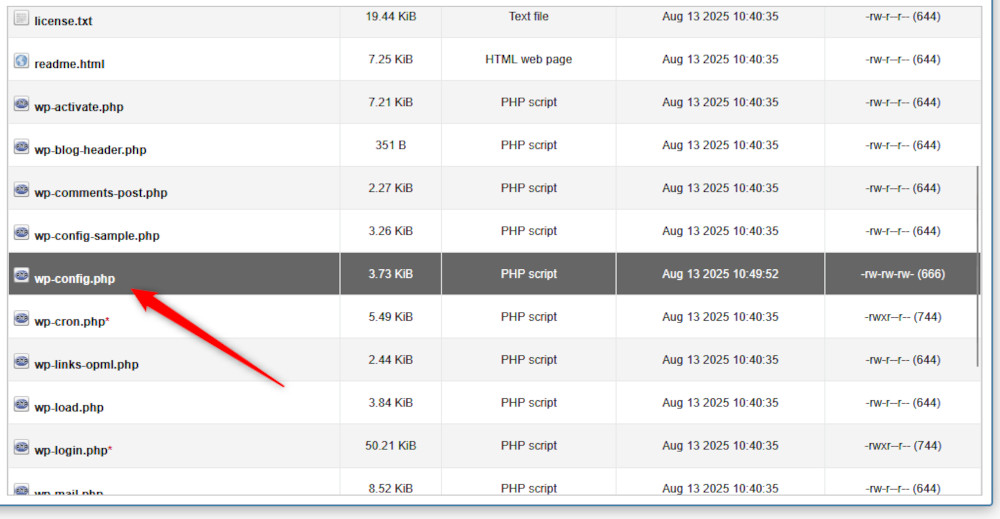 Locate and open your wp-config file