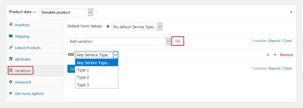 Add Variable Product