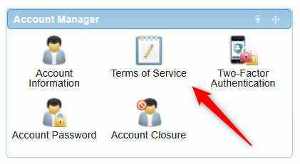 Access the AwardSpace Terms of Service via the Hosting Panel