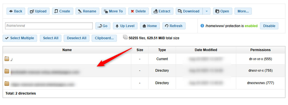 Select a website directory to browse