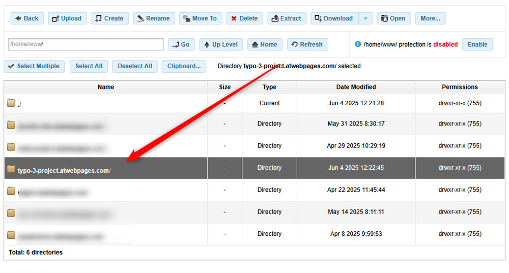 List of your hosted websites