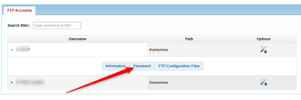 Select Password from the menu