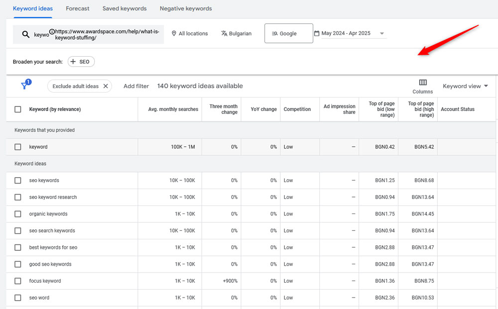 How to Search for Keywords on a Web Page with Google Keyword Planner 