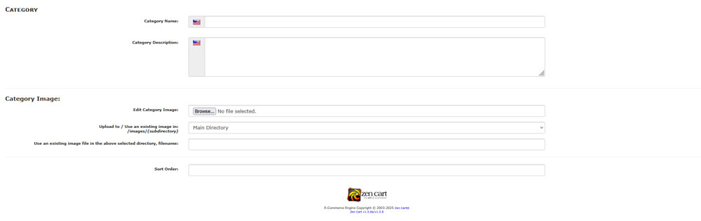 Add New Zen Cart Category Details