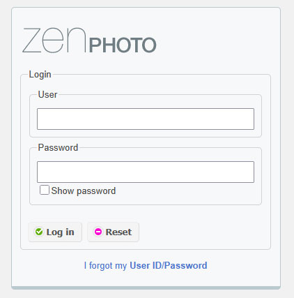 Zenphoto admin page 
