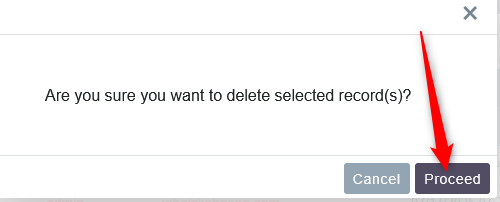 SuiteCRM confirmation message 