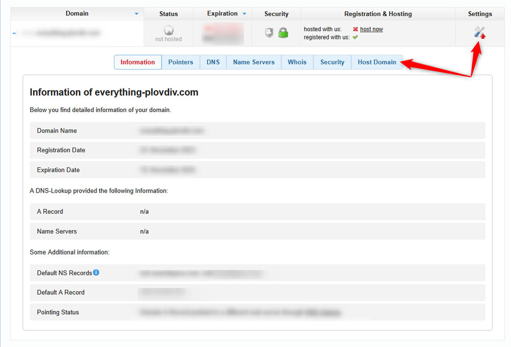 Open the settings menu for each domain name you hosted with AwardSpace