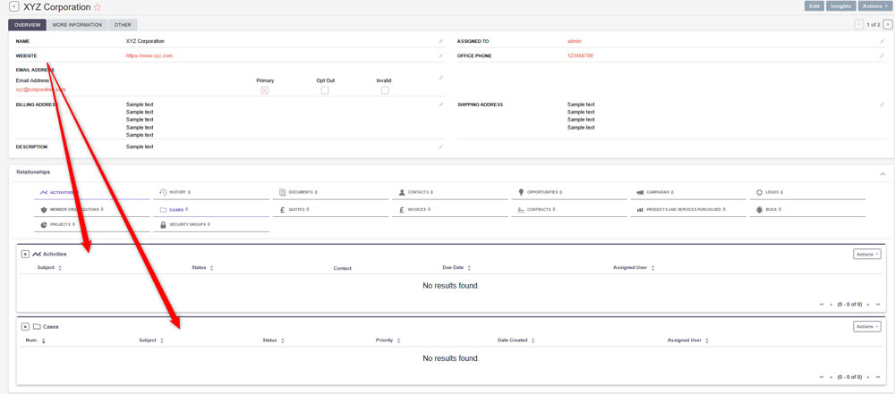Expand modules in SuiteCRM