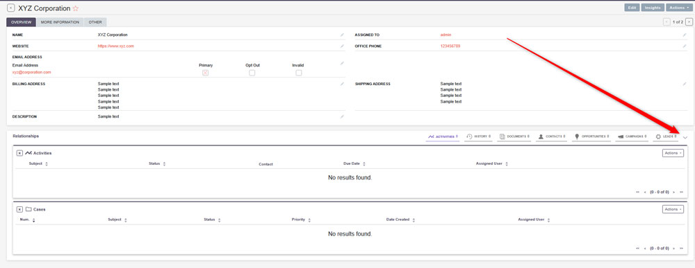 Close the Relationships modules