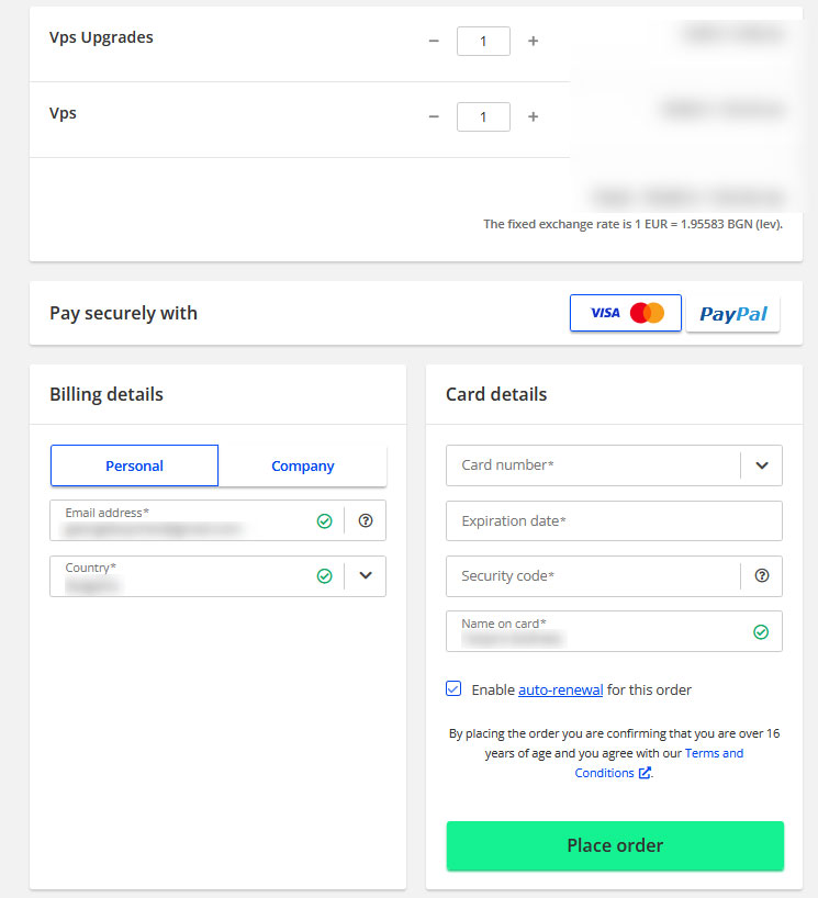 Place your AwardSpace order 