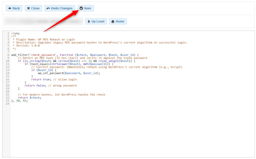 Save the changes within the AwardSpace hosting panel 