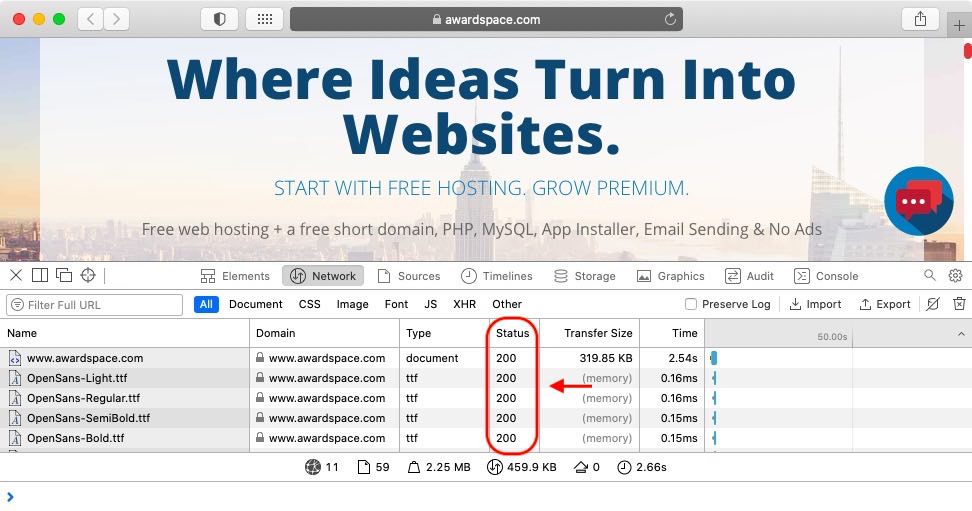 You can examine how each element of a webpage loads using just your regular web browser.