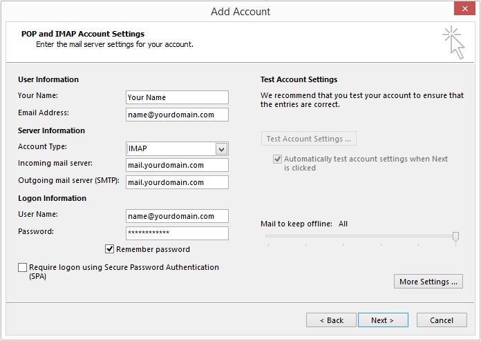 email account settings 5