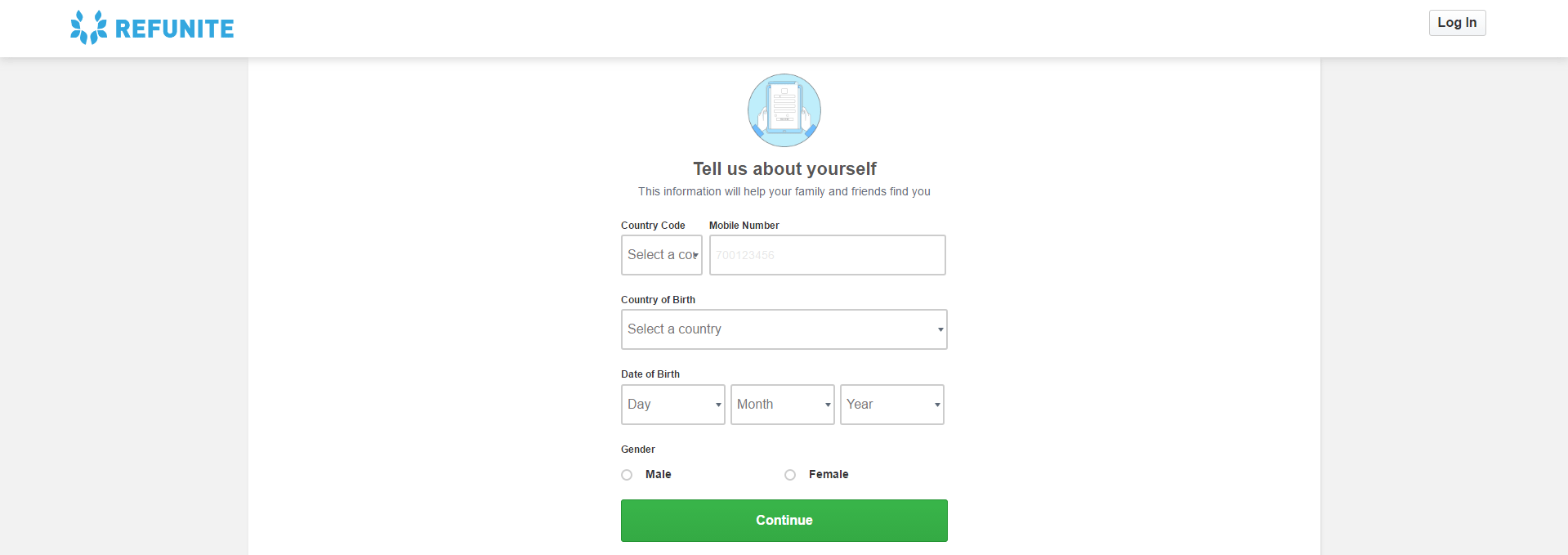 Refunite.org Sign Up
